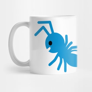 Blue Happy Ant Emoticon Mug